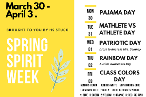 Spring Spirit Week flyer (3/2020)