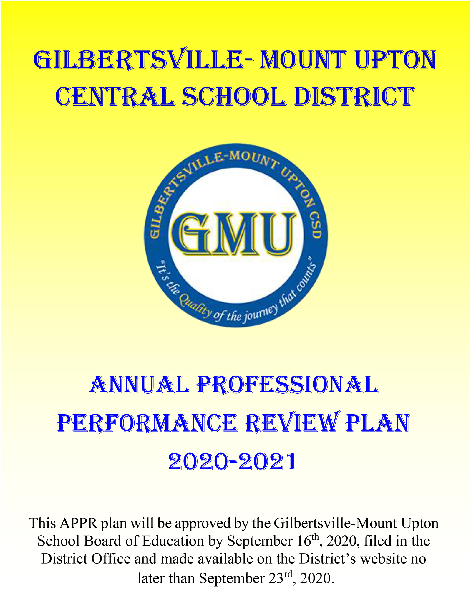 GMU APPR Plan 2020-2021 Cover