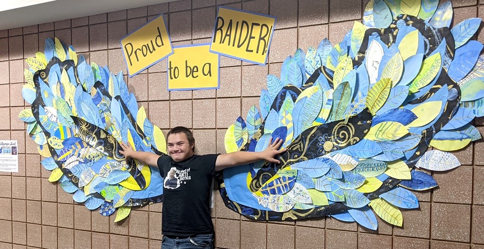 Student with wings mural (9/2022)