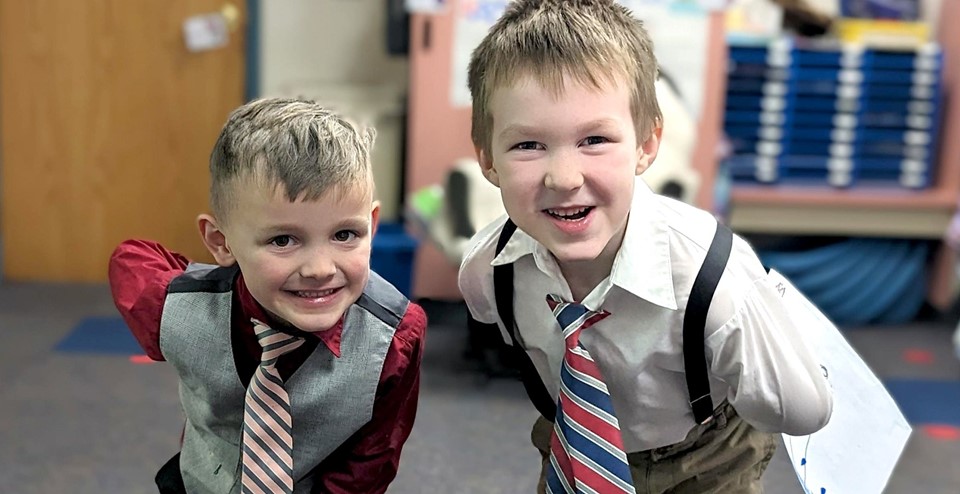 Two students dressed up (2/2023)