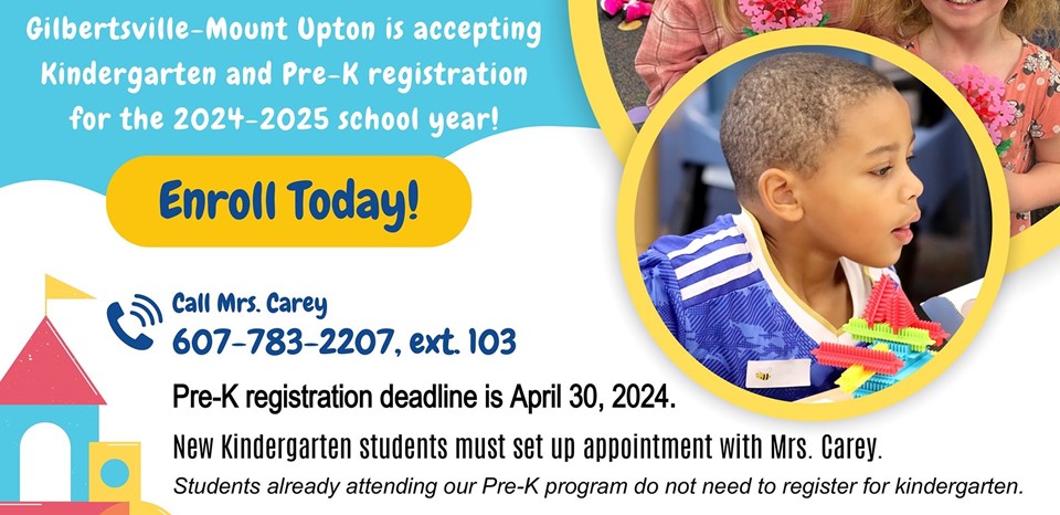 Kindergarten and Pre-K registration flyer (3/2024)